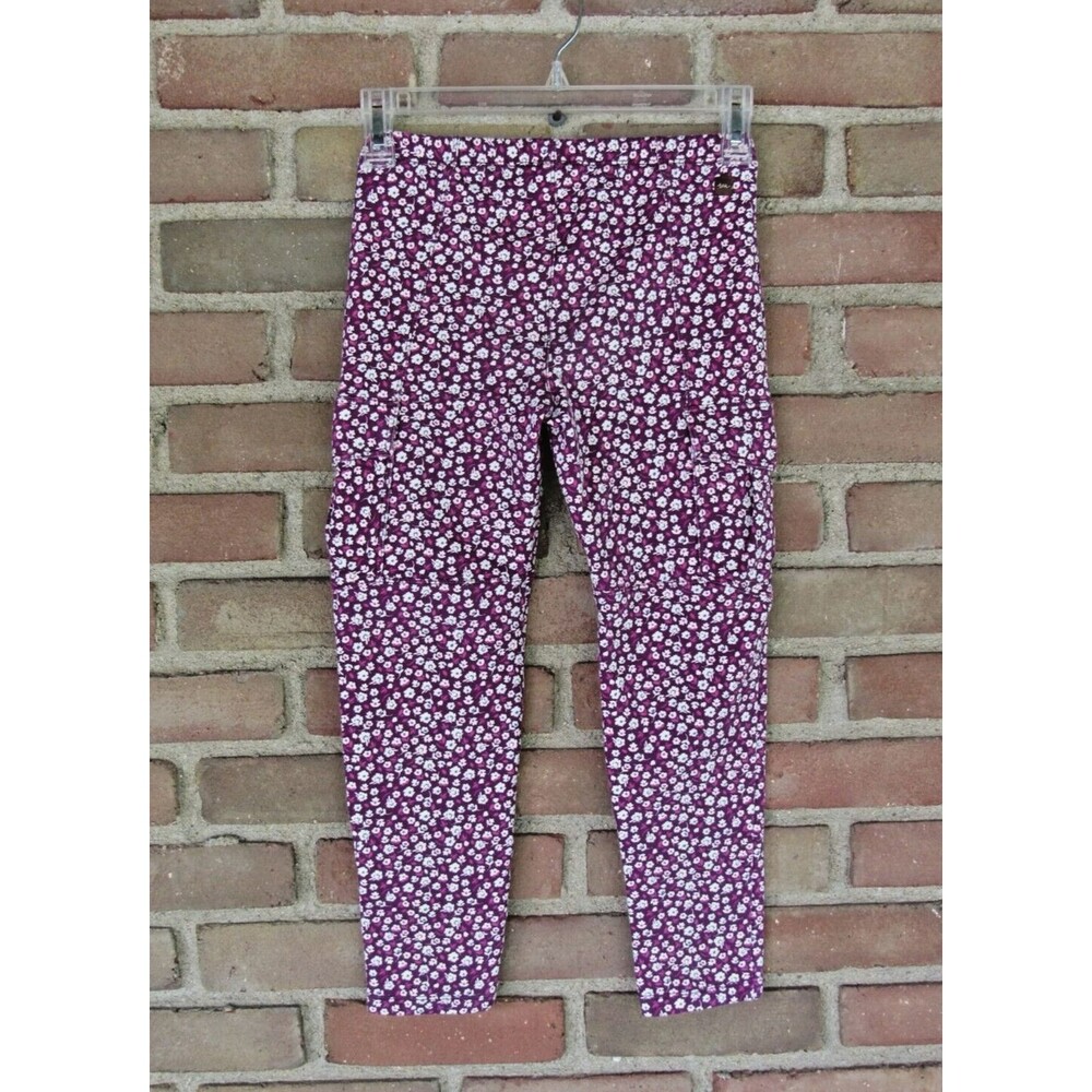 Tea Collection Girls Size 10 Pants Floral Purple Cargo Pockets Flowers 7F12221 - Picture 1 of 11
